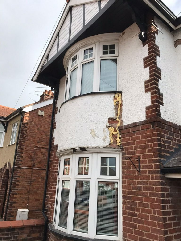 Bay window stabilisation and structural repair work completed by Quirks Property Maintenance
