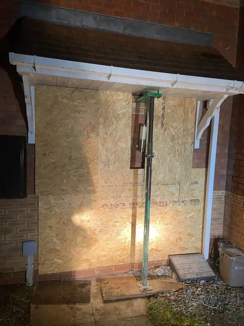 Emergency Builder Chester securing a damaged house entrance.