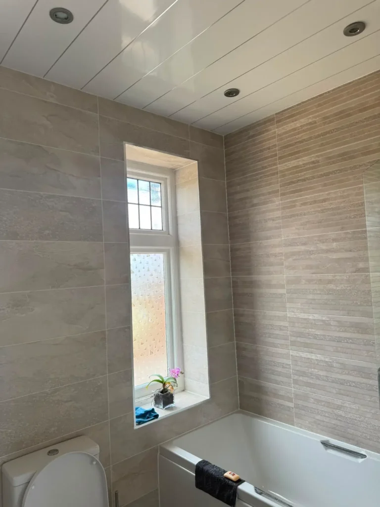 Tiled bathroom at residential property in Wirral following refurbishment works