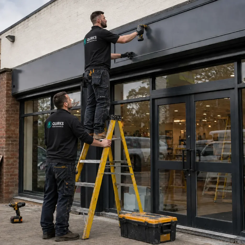 Shopfront and fascia repairs on a retail unit in Chester