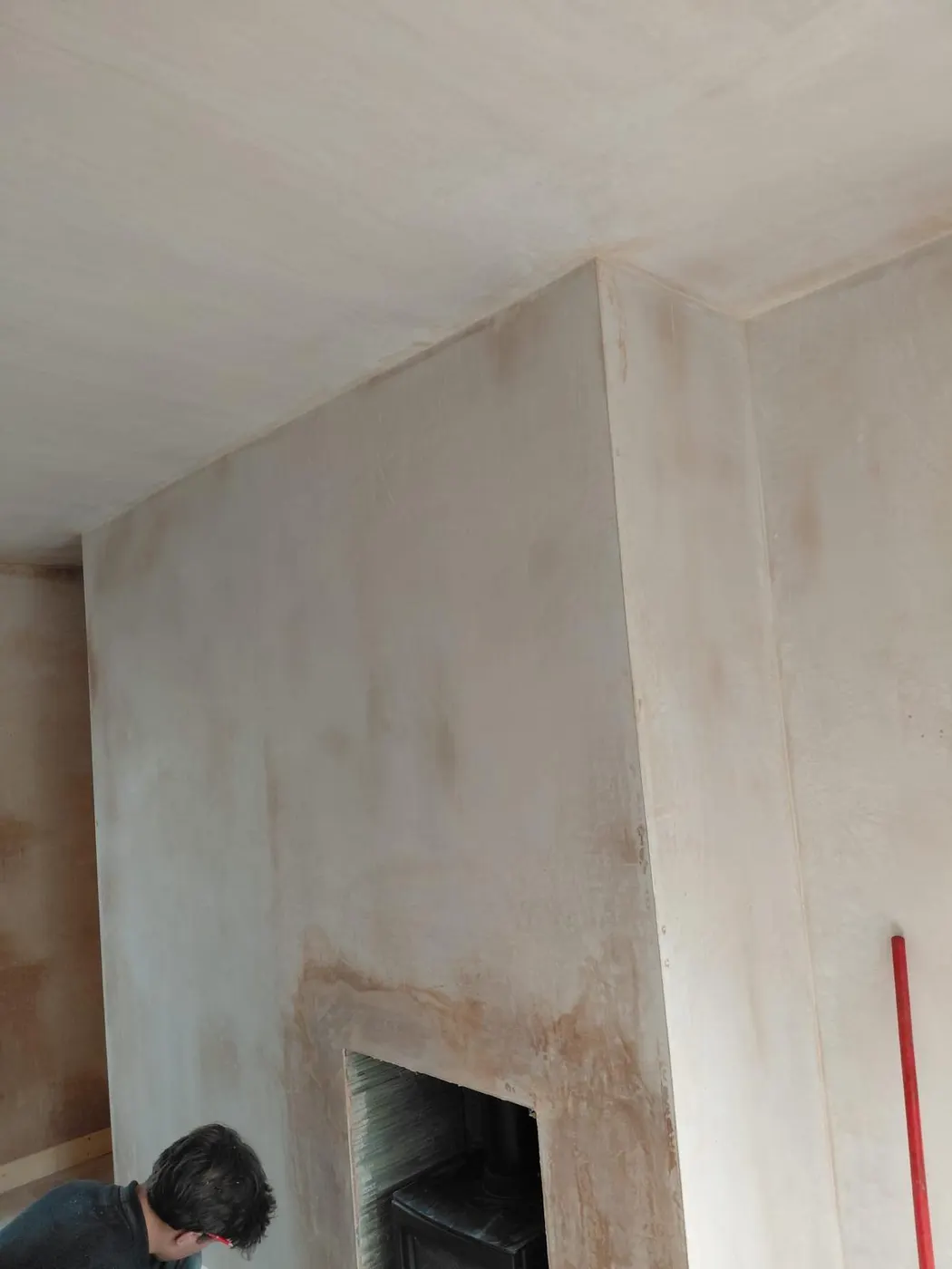 Finished chimney breast after damp proofing in Heswall, Wirral